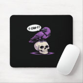 F-Caw-F Crow Skull Halloween Humor Graphic Design  Mousepad (Mit Mouse)