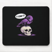 F-Caw-F Crow Skull Halloween Humor Graphic Design Mousepad (Vorne)