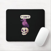 F-Caw-F Crow Skull Halloween Humor Graphic Design Mousepad (Mit Mouse)