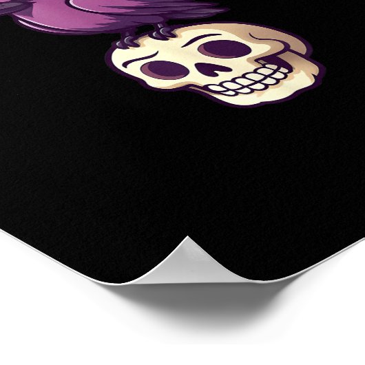 F-Caw-F Crow Skull Halloween Humor Graphic Design Poster (Ecke)