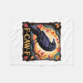 F-caw-f Crow Spooky Halloween Fall Leaves Thanksgi Fleecedecke (Vorderseite (Horizontal))