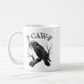 F Caw F Dark Full Moon Crown Bird Raven Halloween Kaffeetasse (Links)