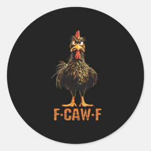 F-Caw-F Einfach Sauber Runder Aufkleber