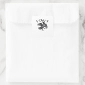 F Caw F Essential Classic Aesthetic Quadratischer Aufkleber (Tasche)