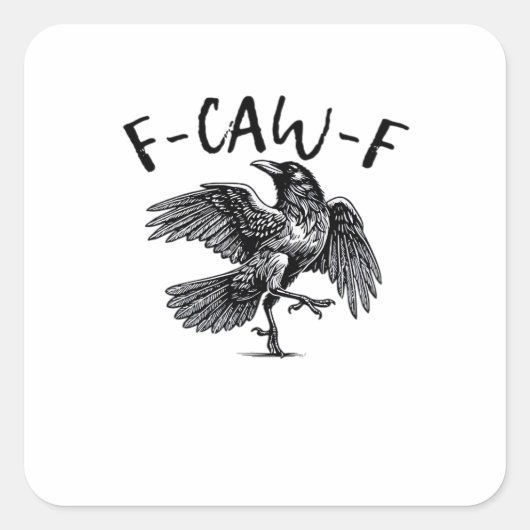 F Caw F Essential Classic Aesthetic Quadratischer Aufkleber (Vorderseite)