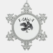 F Caw F Essential Classic Aesthetic Schneeflocken Zinn-Ornament (Vorderseite)