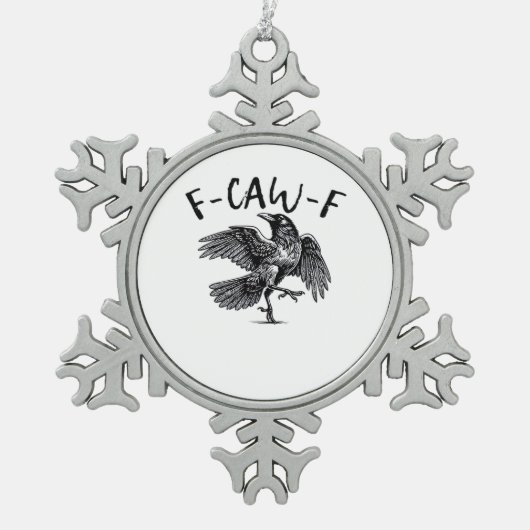 F Caw F Essential Classic Aesthetic Schneeflocken Zinn-Ornament (Vorderseite)