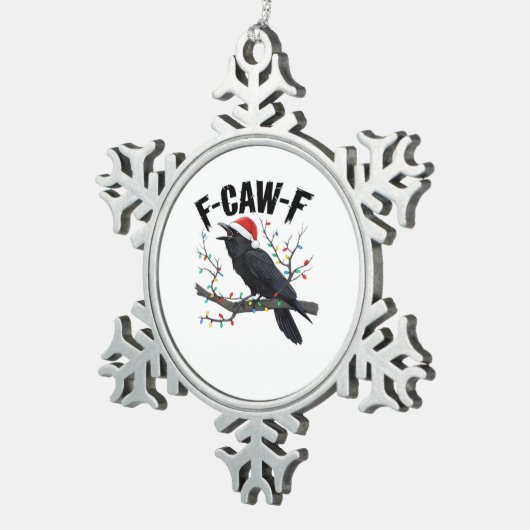 F Caw F Essential Creative Casual Style Schneeflocken Zinn-Ornament (Rechts)