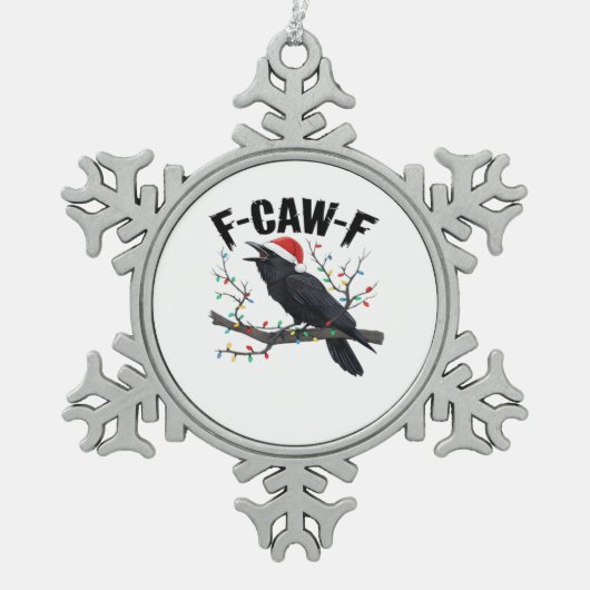 F Caw F Essential Creative Casual Style Schneeflocken Zinn-Ornament (Vorderseite)