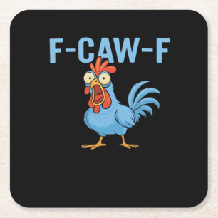 F-Caw-F Fluchende Huhn im klassischen Retro-Stil Rechteckiger Pappuntersetzer