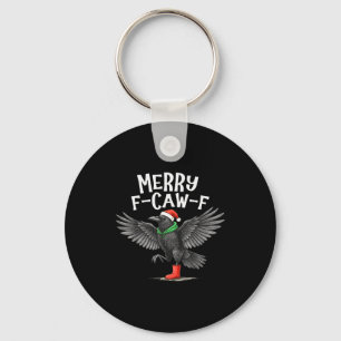 F-caw-f Frohe Weihnachten Lustiger Krähe Rabe Schlüsselanhänger