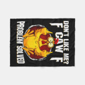 F-caw-f Funny Angry Chicken Dont Like Me Problem S Fleecedecke (Vorderseite (Horizontal))