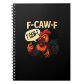 F Caw F Funny Angry Rooster Graphic Retro Style Notizblock (Vorderseite)