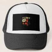 F Caw F Funny Angry Rooster Graphic Retro Style Truckerkappe (Vorderseite)