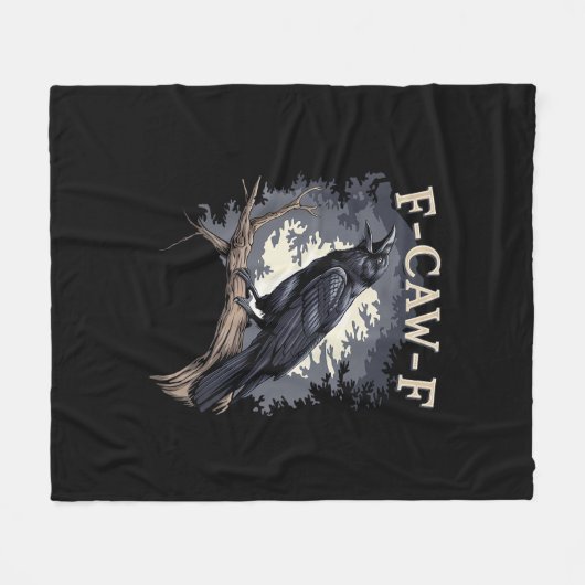 F-Caw-F Funny Bird Crow Creative Casual Fleecedecke (Vorderseite (Horizontal))