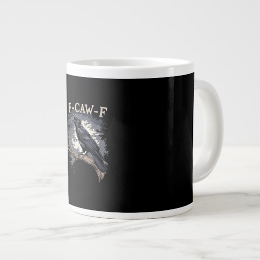 F-Caw-F Funny Bird Crow Creative Casual Jumbo-Tasse (Vorderseite Rechts)