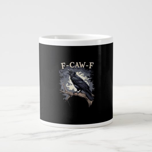 F-Caw-F Funny Bird Crow Creative Casual Jumbo-Tasse (Vorderseite)