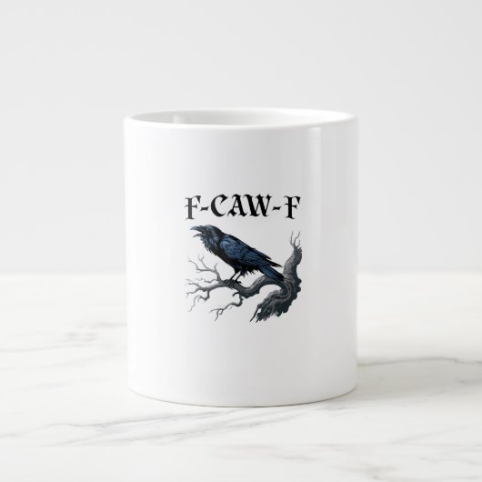 F-Caw-F Funny Bird Crow Jumbo-Tasse (Vorderseite)