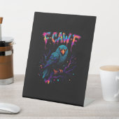 F Caw F Funny Bird Crow Raven Pun Joke Saying Sockelschild (In SItu)