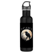 F-Caw-F Funny Bird Moon Minimal Clean Edelstahlflasche (Vorderseite)