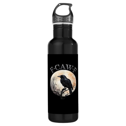 F-Caw-F Funny Bird Moon Minimal Clean Edelstahlflasche (Vorderseite)