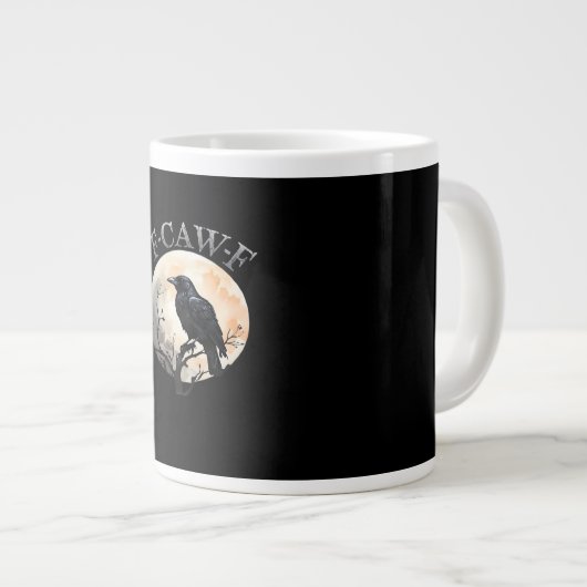 F-Caw-F Funny Bird Moon Minimal Clean Jumbo-Tasse (Vorderseite Rechts)
