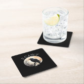 F-Caw-F Funny Bird Moon Minimal Clean Rechteckiger Pappuntersetzer (Vor Ort)