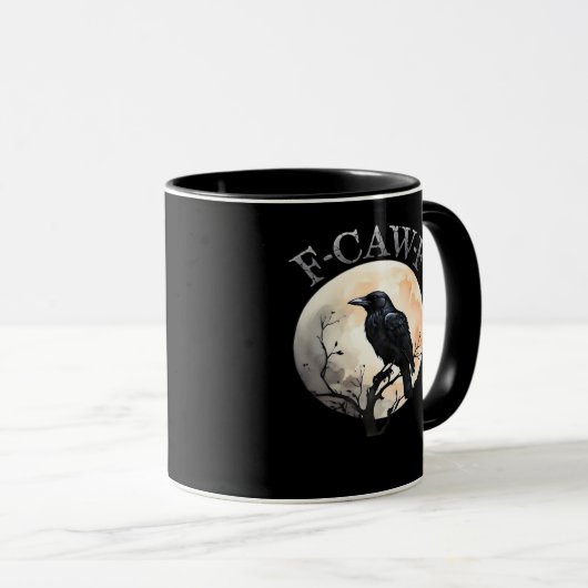 F-Caw-F Funny Bird Moon Minimal Clean Tasse (VorderseiteRechts)