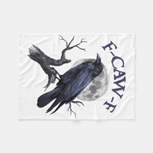 F-caw-f Funny Black Bird Black Crow Fleecedecke (Vorderseite (Horizontal))