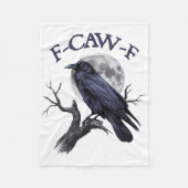 F-caw-f Funny Black Bird Black Crow Fleecedecke (Vorderseite)