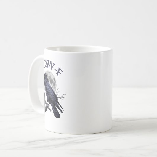 F-caw-f Funny Black Bird Black Crow Kaffeetasse (Vorderseite Links)