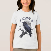 F-caw-f Funny Black Bird Black Crow Tri-Blend Shirt (Vorderseite)