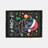 F-caw-f Funny Black Bird Humor Christmas Ugly Swea Fleecedecke (Vorderseite (Horizontal))