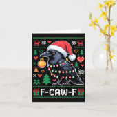 F-caw-f Funny Black Bird Humor Christmas Ugly Swea Karte (Gelbe Blume)