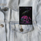 F-Caw-F Funny Black Crow Bird Button (Insitu)