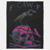 F-Caw-F Funny Black Crow Bird Fleecedecke (Vorderseite)
