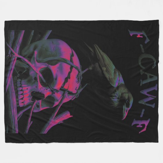 F-Caw-F Funny Black Crow Bird Fleecedecke (Vorderseite (Horizontal))