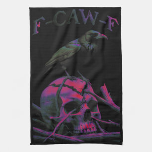 F-Caw-F Funny Black Crow Bird Geschirrtuch