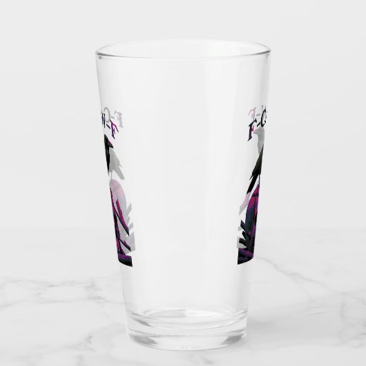 F-Caw-F Funny Black Crow Bird Glas (Links)