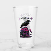 F-Caw-F Funny Black Crow Bird Glas (Vorderseite)