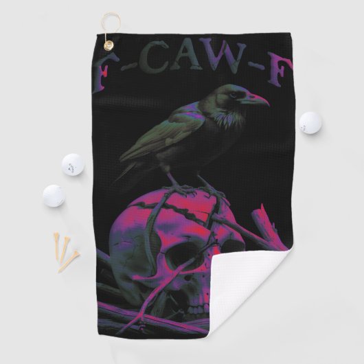 F-Caw-F Funny Black Crow Bird Golfhandtuch (Insitu)