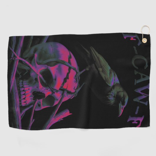 F-Caw-F Funny Black Crow Bird Golfhandtuch (Horizontal)