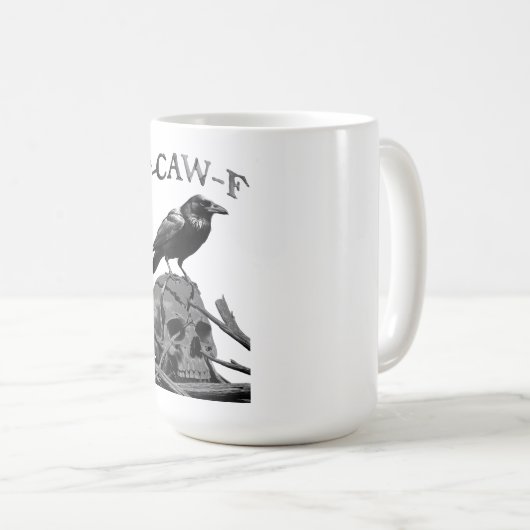 F-Caw-F Funny Black Crow Bird Kaffeetasse (VorderseiteRechts)