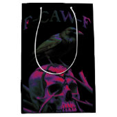 F-Caw-F Funny Black Crow Bird Mittlere Geschenktüte (Vorderseite)