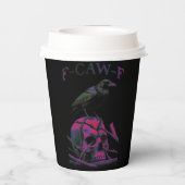 F-Caw-F Funny Black Crow Bird Pappbecher (Rückseite)