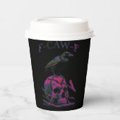 F-Caw-F Funny Black Crow Bird Pappbecher (Vorderseite)