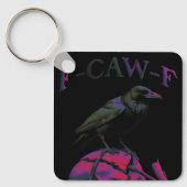 F-Caw-F Funny Black Crow Bird Schlüsselanhänger (Vorderseite)