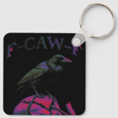F-Caw-F Funny Black Crow Bird Schlüsselanhänger (Rückseite)