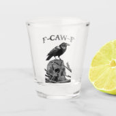 F-Caw-F Funny Black Crow Bird Schnapsglas (Vorderseite)