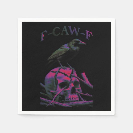 F-Caw-F Funny Black Crow Bird Serviette (Vorderseite)